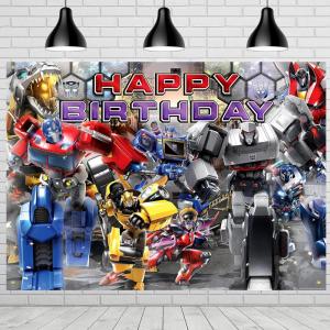 Treasures Gifted Transformers Backdrop 4.25ft Tall x 6ft Wide – Transformers Party Decorations – Transformers Birthday Banner – Transformers Party Supplies – Transformers Birthday Backdrop