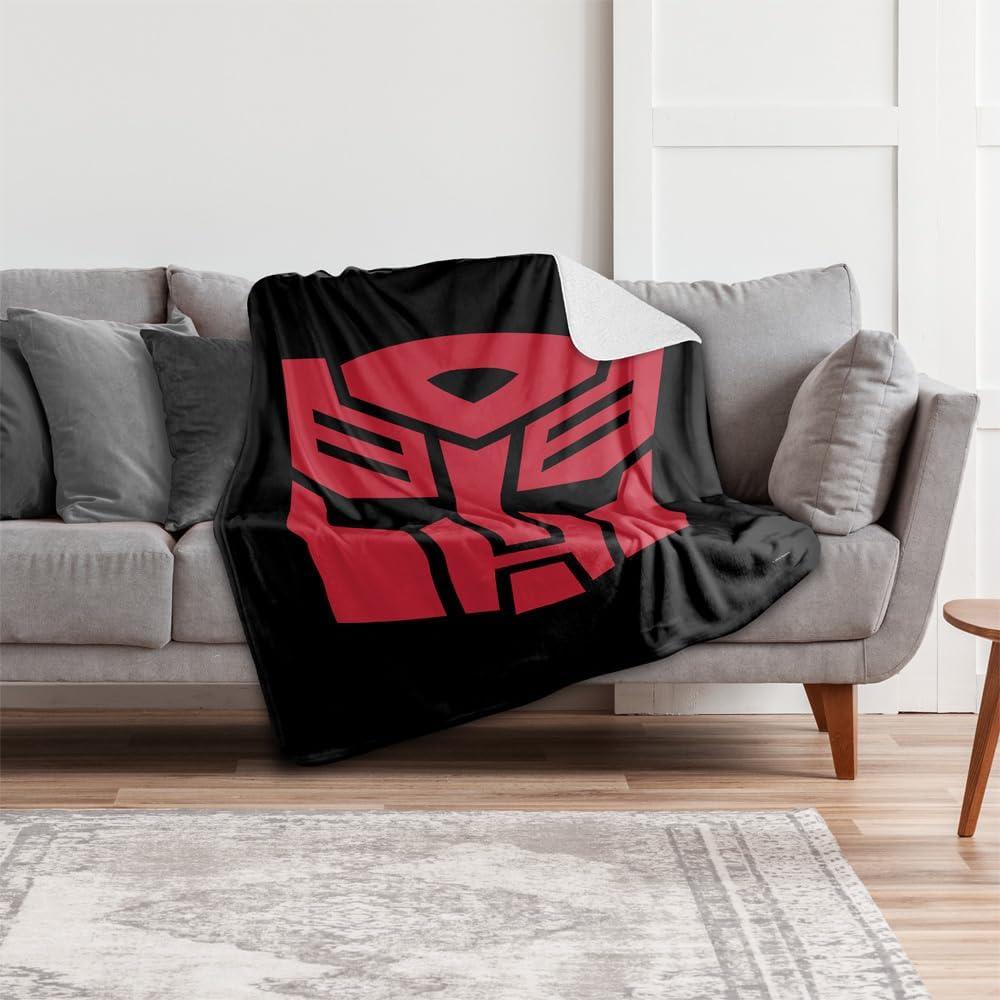image:imageTransformers Autobot Logo Silky Touch Sherpa Back Super Soft Throw BlanketTransformers Autobot Logo