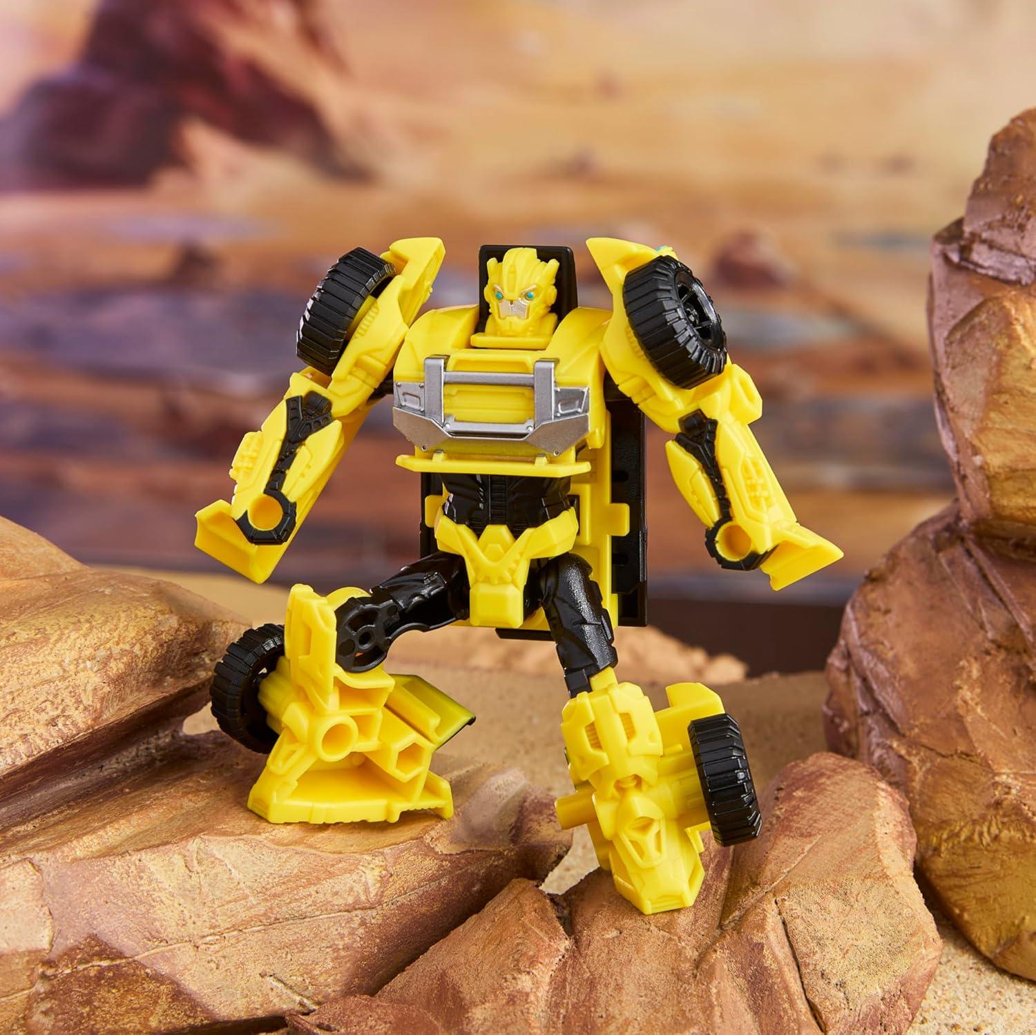 image:imageTransformers CYBERWORLD Bumblebee Cyber Changers 4Inch Action Figure Quick Change to Offroad Vehicle Mode Robot Toys for Boys and Girls 6 and Up