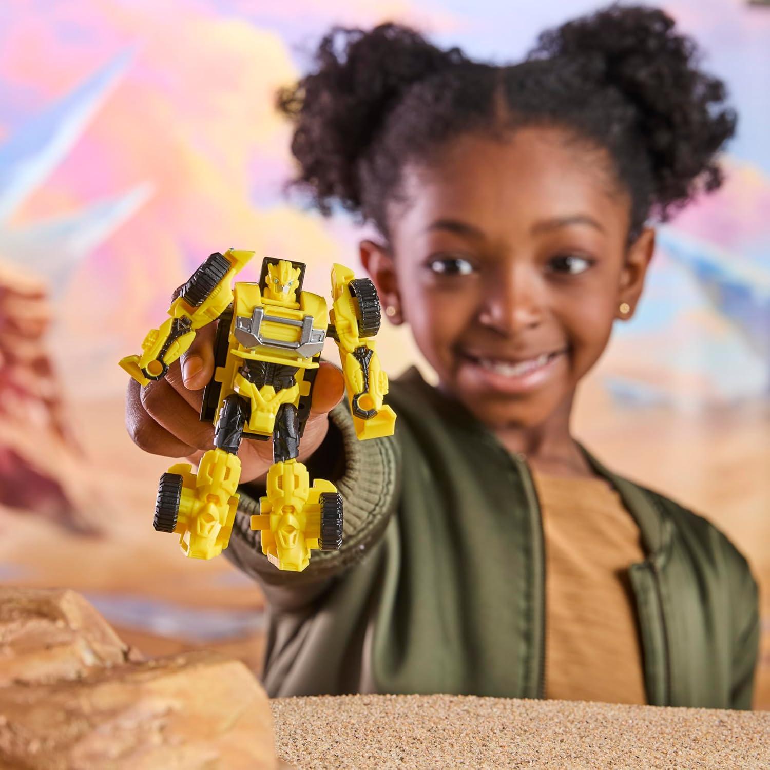 image:imageTransformers CYBERWORLD Bumblebee Cyber Changers 4Inch Action Figure Quick Change to Offroad Vehicle Mode Robot Toys for Boys and Girls 6 and Up