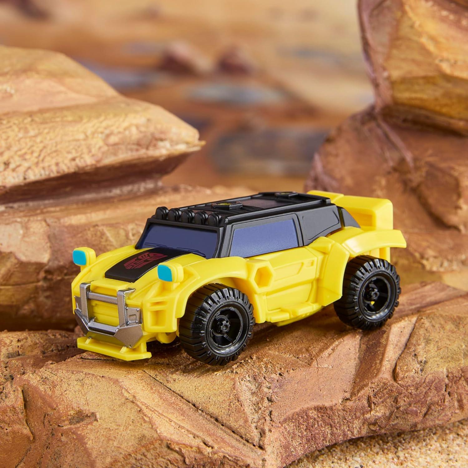 image:imageTransformers CYBERWORLD Bumblebee Cyber Changers 4Inch Action Figure Quick Change to Offroad Vehicle Mode Robot Toys for Boys and Girls 6 and Up