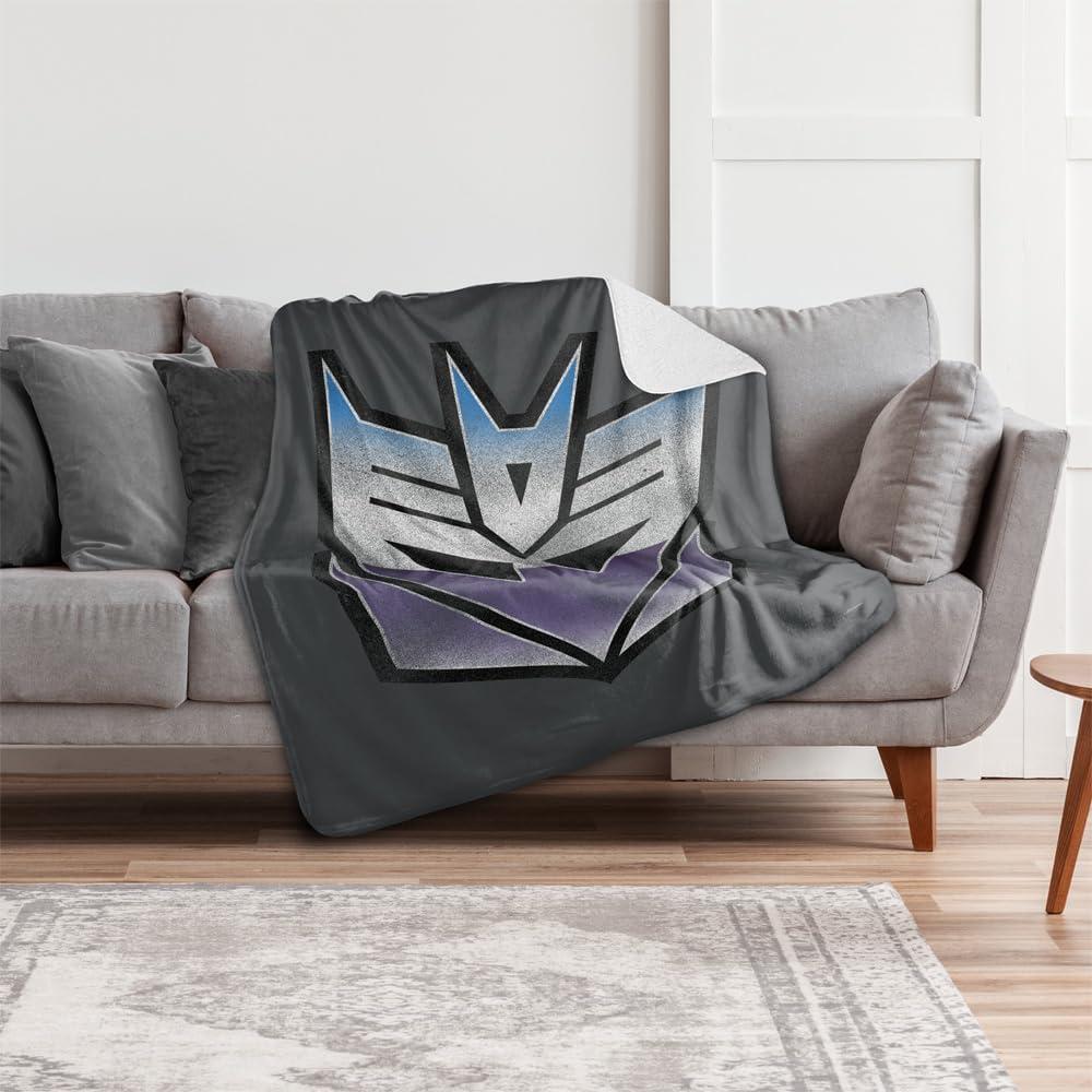 image:imageTransformers Vintage Decepticon Logo Silky Touch Sherpa Back Super Soft Throw Blanket
