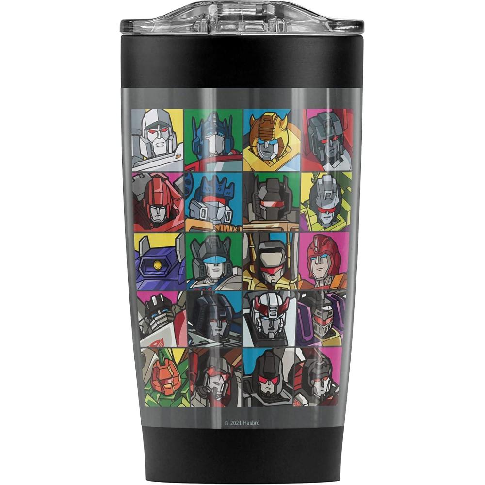 image:imageLogovision Transformers Transformer Squares Stainless Steel Tumbler 20 oz Coffee Travel MugCup Vacuum Insulated amp Double Wall with Leakproof Sliding Lid Great for Hot Drinks and Cold Beverages