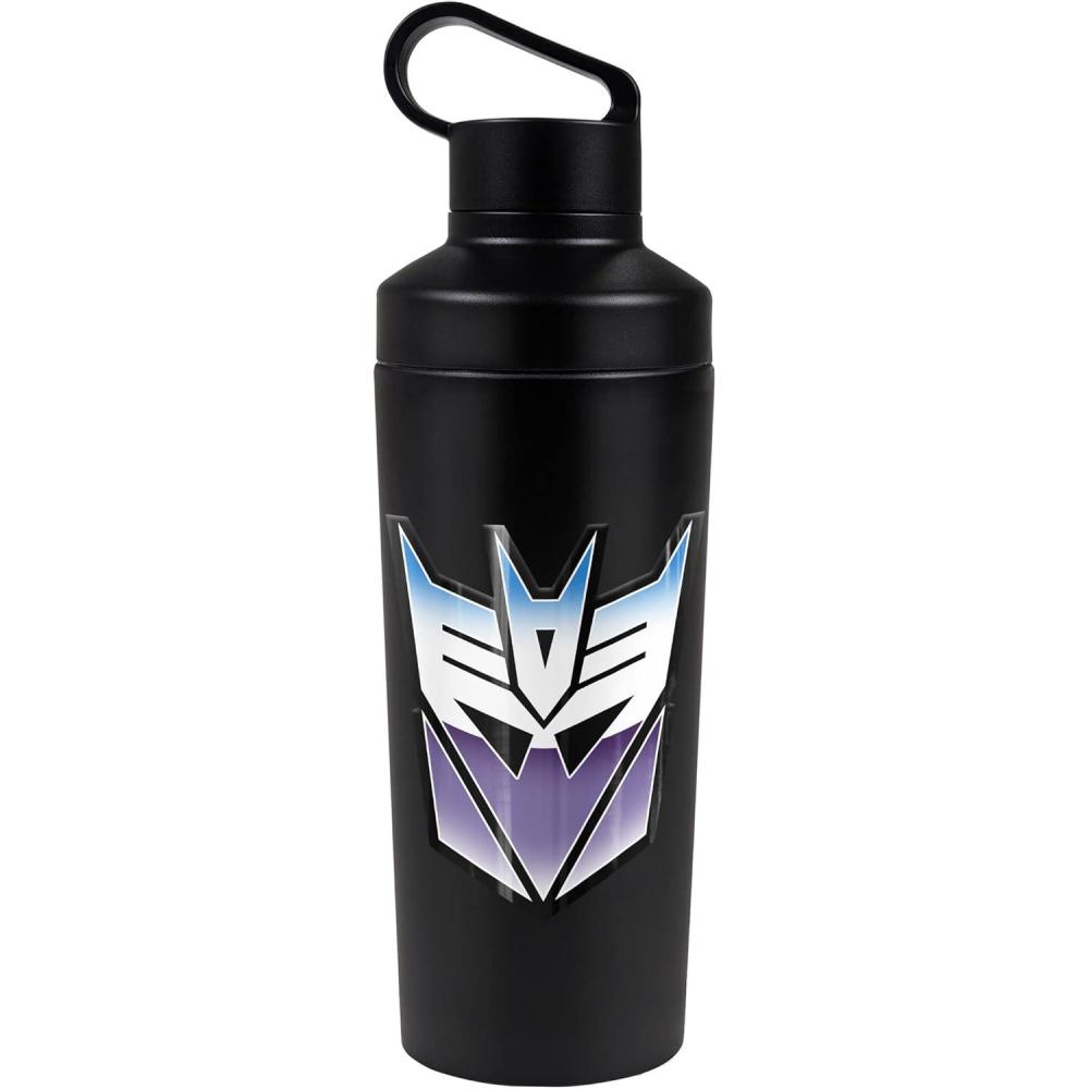 image:imageTransformers OFFICIAL Vintage Decepticon Logo 18 oz Insulated Water Bottle Leak Resistant Vacuum Insulated Stainless Steel with 2in1 Loop Cap