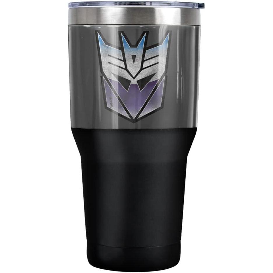 image:imageTransformers Vintage Decepticon Logo Stainless Steel Tumbler 30 oz Coffee Travel Cup Vacuum Insulated amp Double Wall with Leakproof Sliding Lid