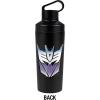 Transformers OFFICIAL Vintage Decepticon Logo 18 oz Insulated Water Bottle, Leak Resistant, Vacuum Insulated Stainless Steel with 2-in-1 Loop Cap