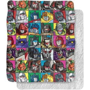 Transformers Transformers Squares Silky Touch Sherpa Back Super Soft Throw Blanket(Transformers Squares)