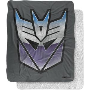 Transformers Vintage Decepticon Logo Silky Touch Sherpa Back Super Soft Throw Blanket
