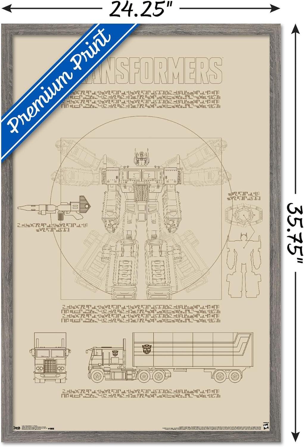 image:imageTrends International Hasbro Transformers Sketch Wall Poster 22375 x 34 Barnwood Framed VersionBarnwood Framed Version
