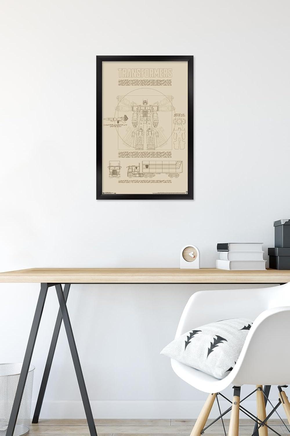 image:imageTrends International Hasbro Transformers Sketch Wall Poster 22375 x 34 Barnwood Framed VersionBlack Framed Version