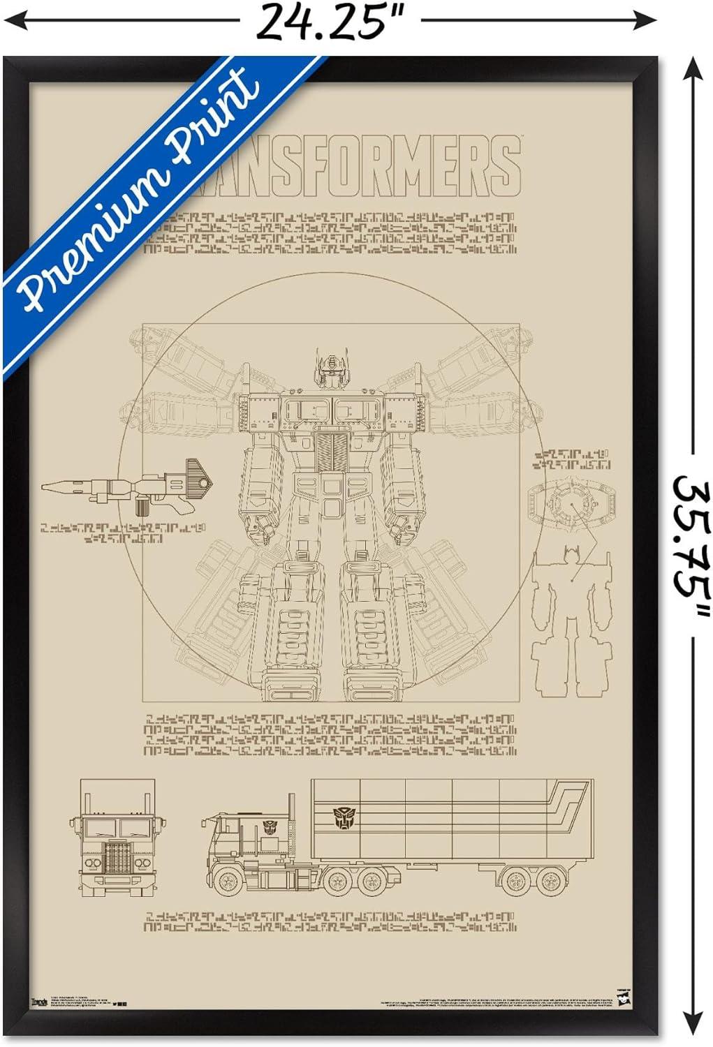 image:imageTrends International Hasbro Transformers Sketch Wall Poster 22375 x 34 Barnwood Framed VersionBlack Framed Version