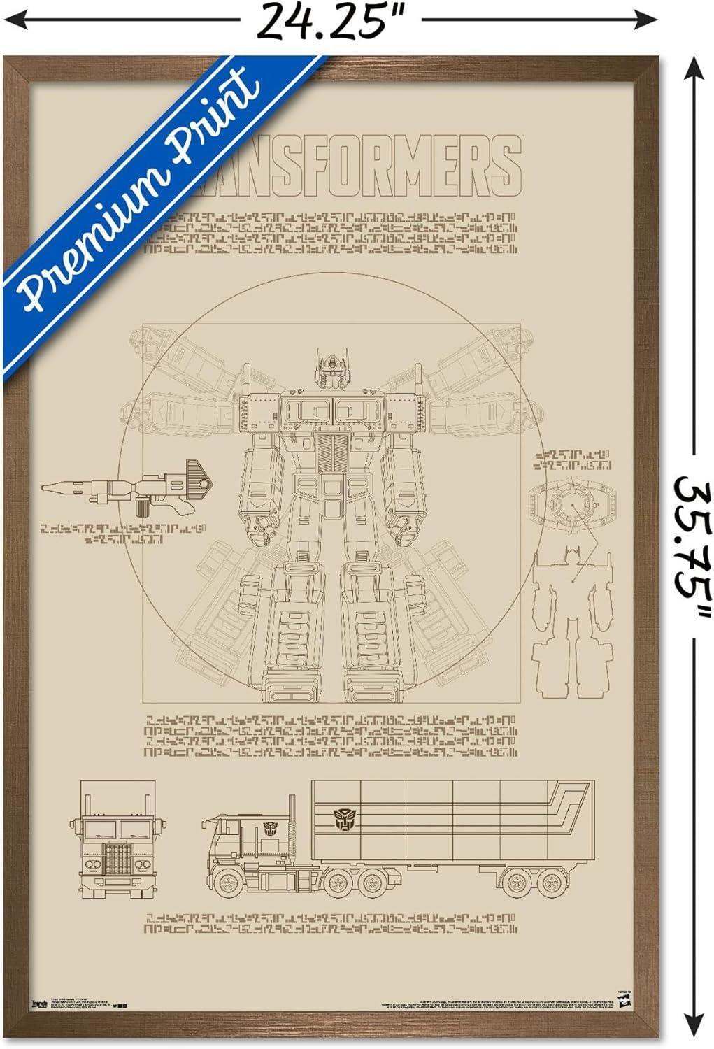 image:imageTrends International Hasbro Transformers Sketch Wall Poster 22375 x 34 Barnwood Framed VersionBronze Framed Version