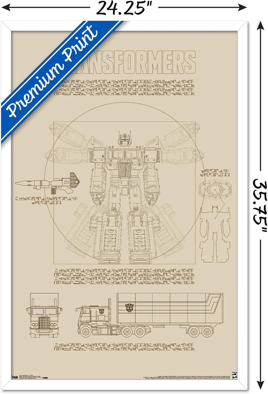image:imageTrends International Hasbro Transformers Sketch Wall Poster 22375 x 34 Barnwood Framed VersionWhite Framed Version