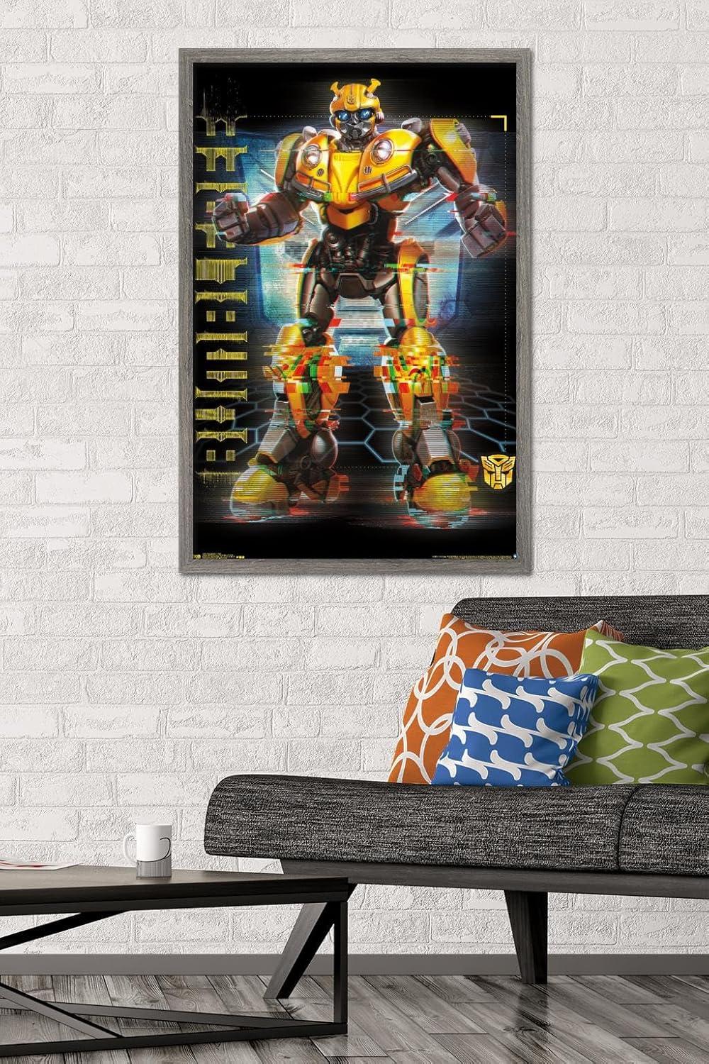 image:imageTrends International Hasbro Transformers Bumblebee Glitch Wall Poster 14725 x 22375 Barnwood Framed VersionBarnwood Framed Version