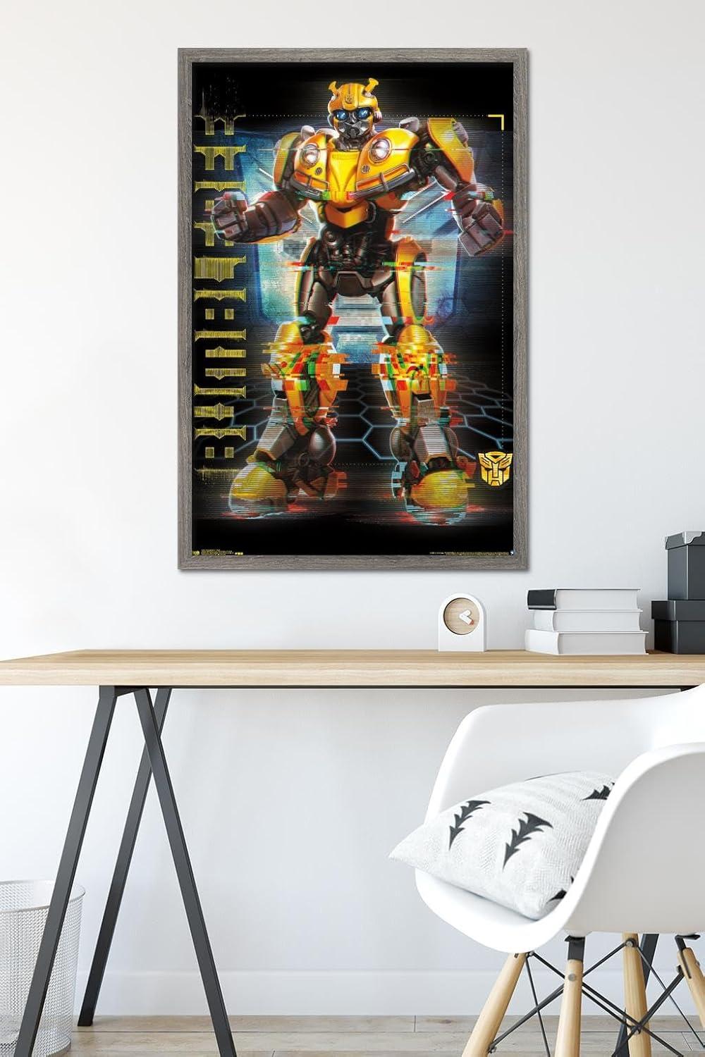 image:imageTrends International Hasbro Transformers Bumblebee Glitch Wall Poster 14725 x 22375 Barnwood Framed VersionBarnwood Framed Version