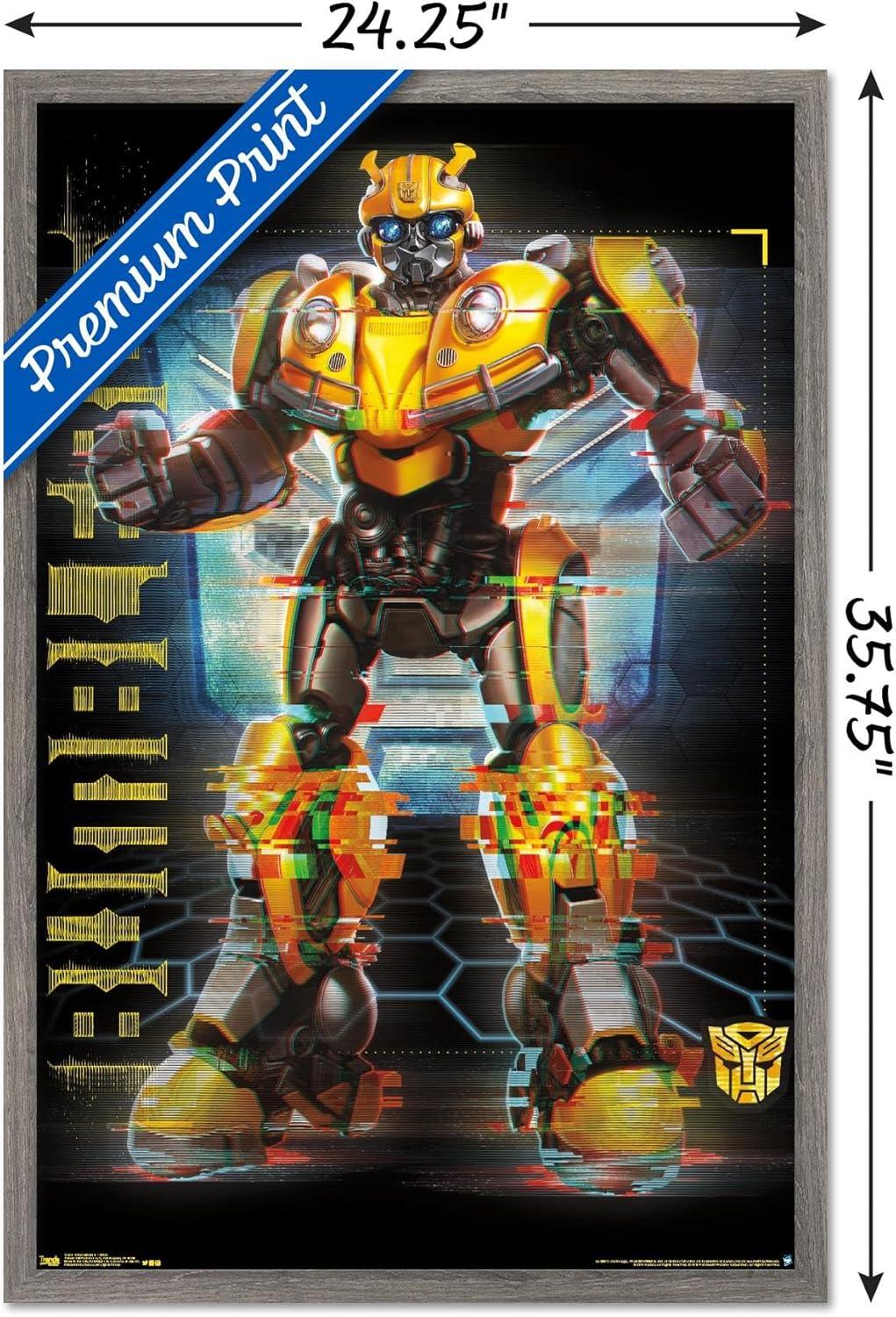 image:imageTrends International Hasbro Transformers Bumblebee Glitch Wall Poster 14725 x 22375 Barnwood Framed VersionBarnwood Framed Version