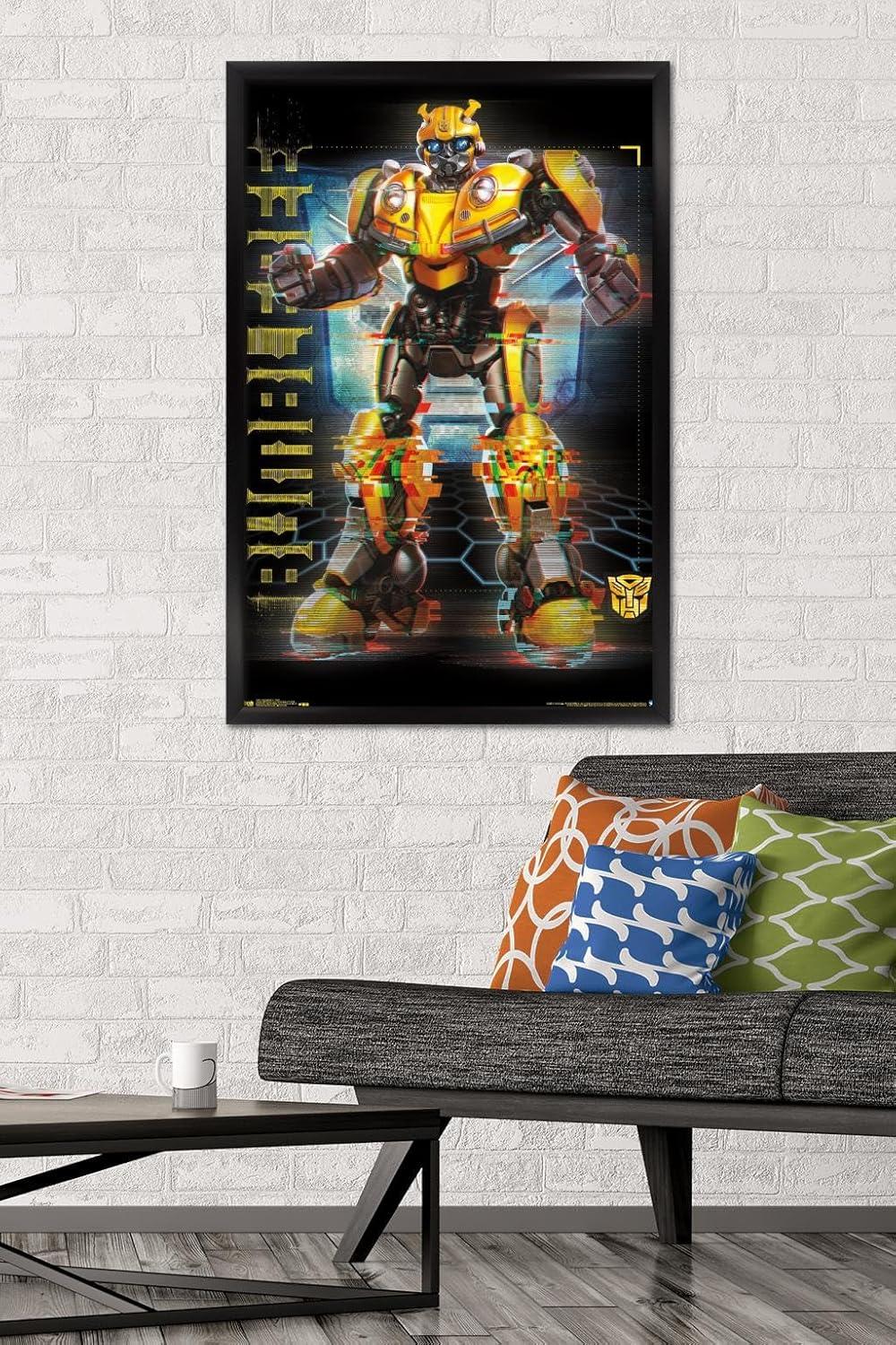 image:imageTrends International Hasbro Transformers Bumblebee Glitch Wall Poster 14725 x 22375 Barnwood Framed VersionBlack Framed Version