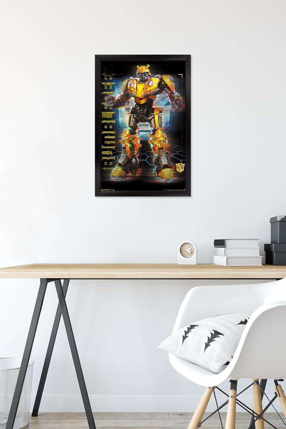image:imageTrends International Hasbro Transformers Bumblebee Glitch Wall Poster 14725 x 22375 Barnwood Framed VersionBlack Framed Version