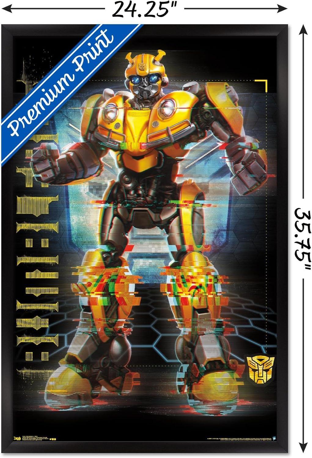 image:imageTrends International Hasbro Transformers Bumblebee Glitch Wall Poster 14725 x 22375 Barnwood Framed VersionBlack Framed Version