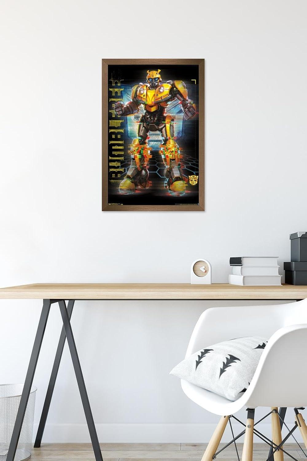 image:imageTrends International Hasbro Transformers Bumblebee Glitch Wall Poster 14725 x 22375 Barnwood Framed VersionBronze Framed Version