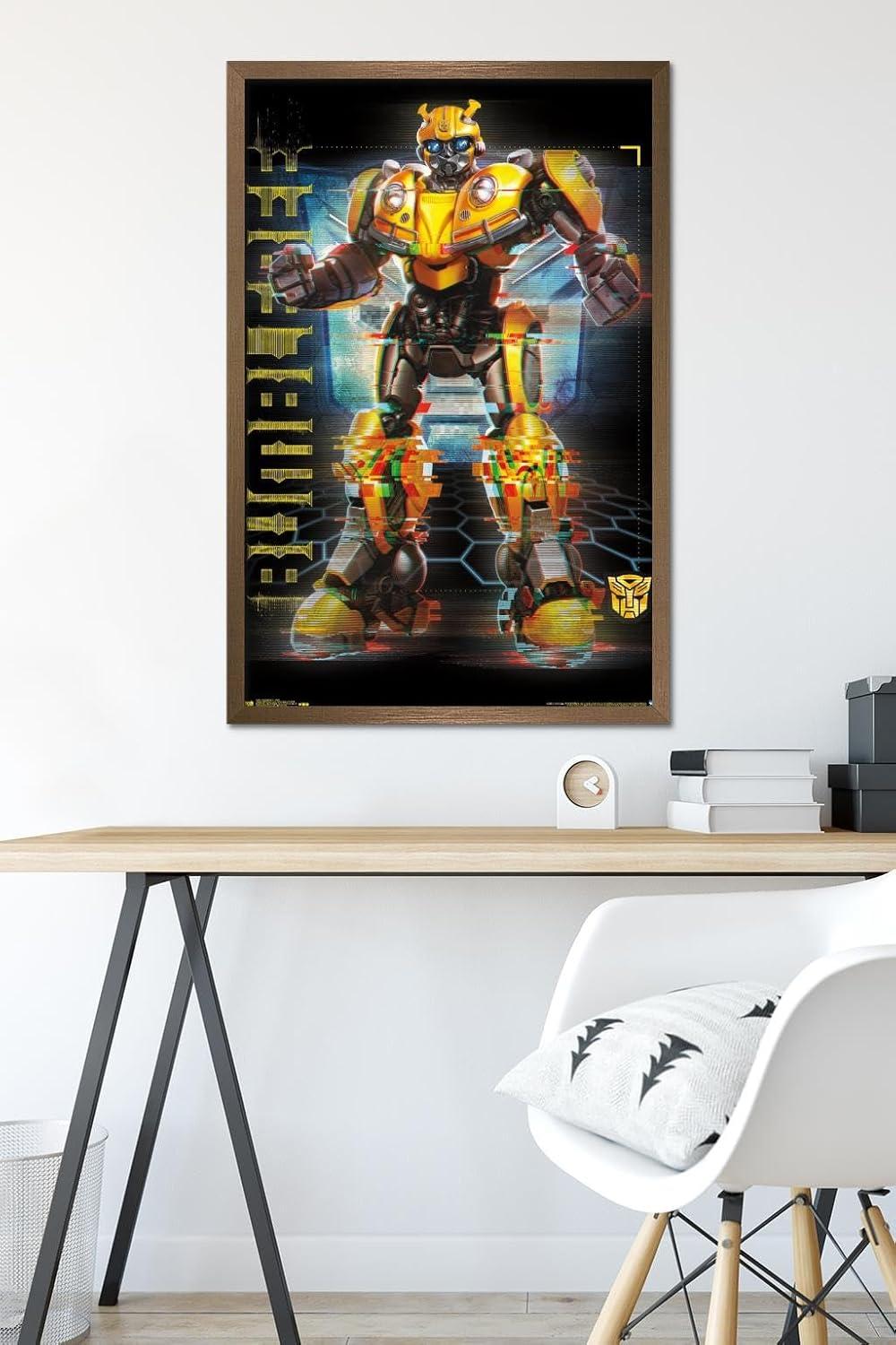 image:imageTrends International Hasbro Transformers Bumblebee Glitch Wall Poster 14725 x 22375 Barnwood Framed VersionBronze Framed Version