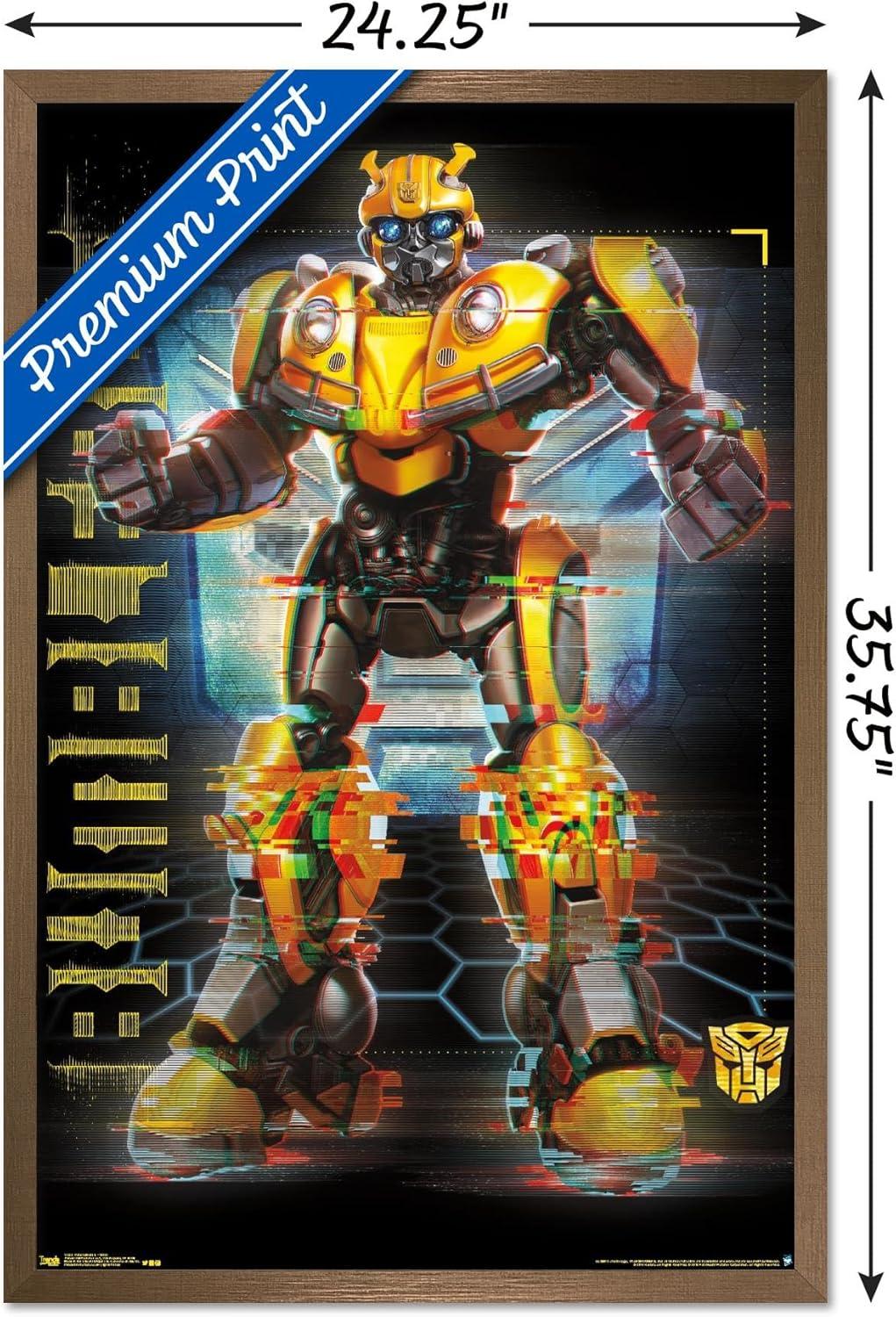 image:imageTrends International Hasbro Transformers Bumblebee Glitch Wall Poster 14725 x 22375 Barnwood Framed VersionBronze Framed Version