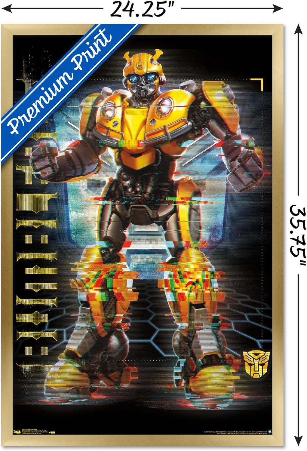 image:imageTrends International Hasbro Transformers Bumblebee Glitch Wall Poster 14725 x 22375 Barnwood Framed VersionGold Framed Version