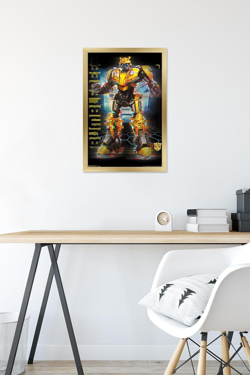 image:imageTrends International Hasbro Transformers Bumblebee Glitch Wall Poster 14725 x 22375 Barnwood Framed VersionGold Framed Version