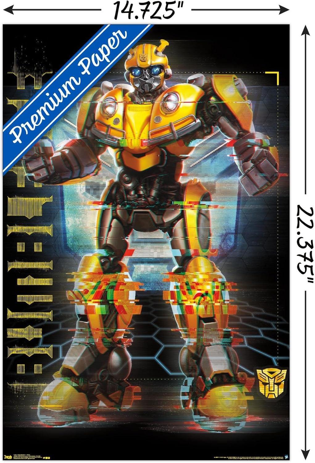 image:imageTrends International Hasbro Transformers Bumblebee Glitch Wall Poster 14725 x 22375 Barnwood Framed VersionPremium Unframed Version