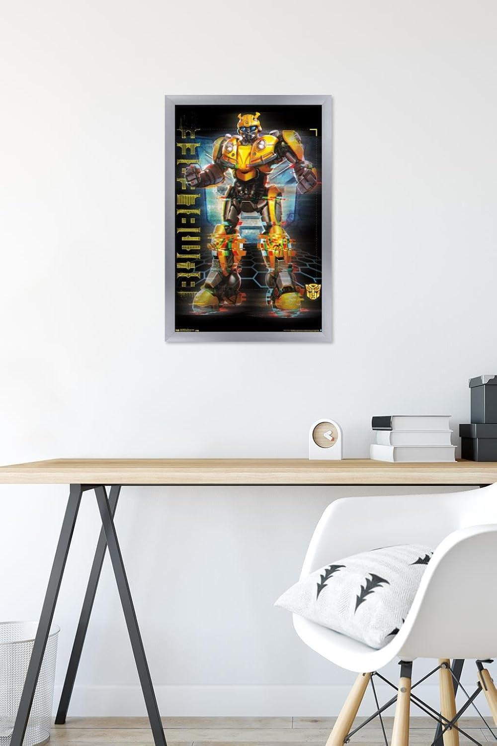 image:imageTrends International Hasbro Transformers Bumblebee Glitch Wall Poster 14725 x 22375 Barnwood Framed VersionSilver Framed Version