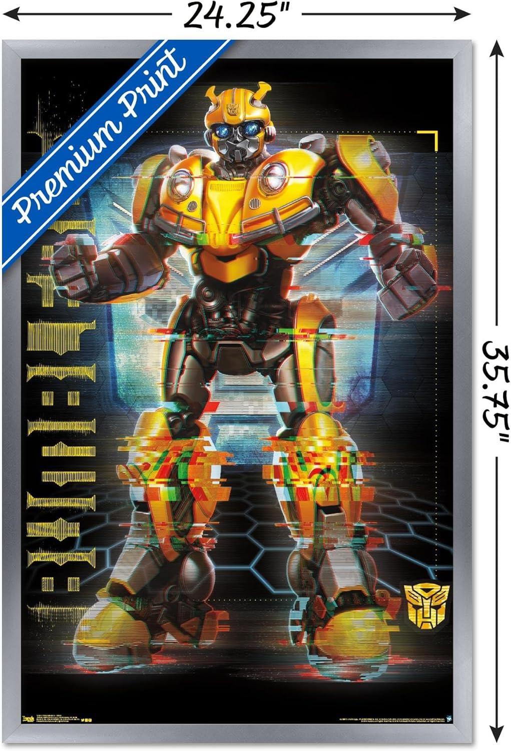 image:imageTrends International Hasbro Transformers Bumblebee Glitch Wall Poster 14725 x 22375 Barnwood Framed VersionSilver Framed Version