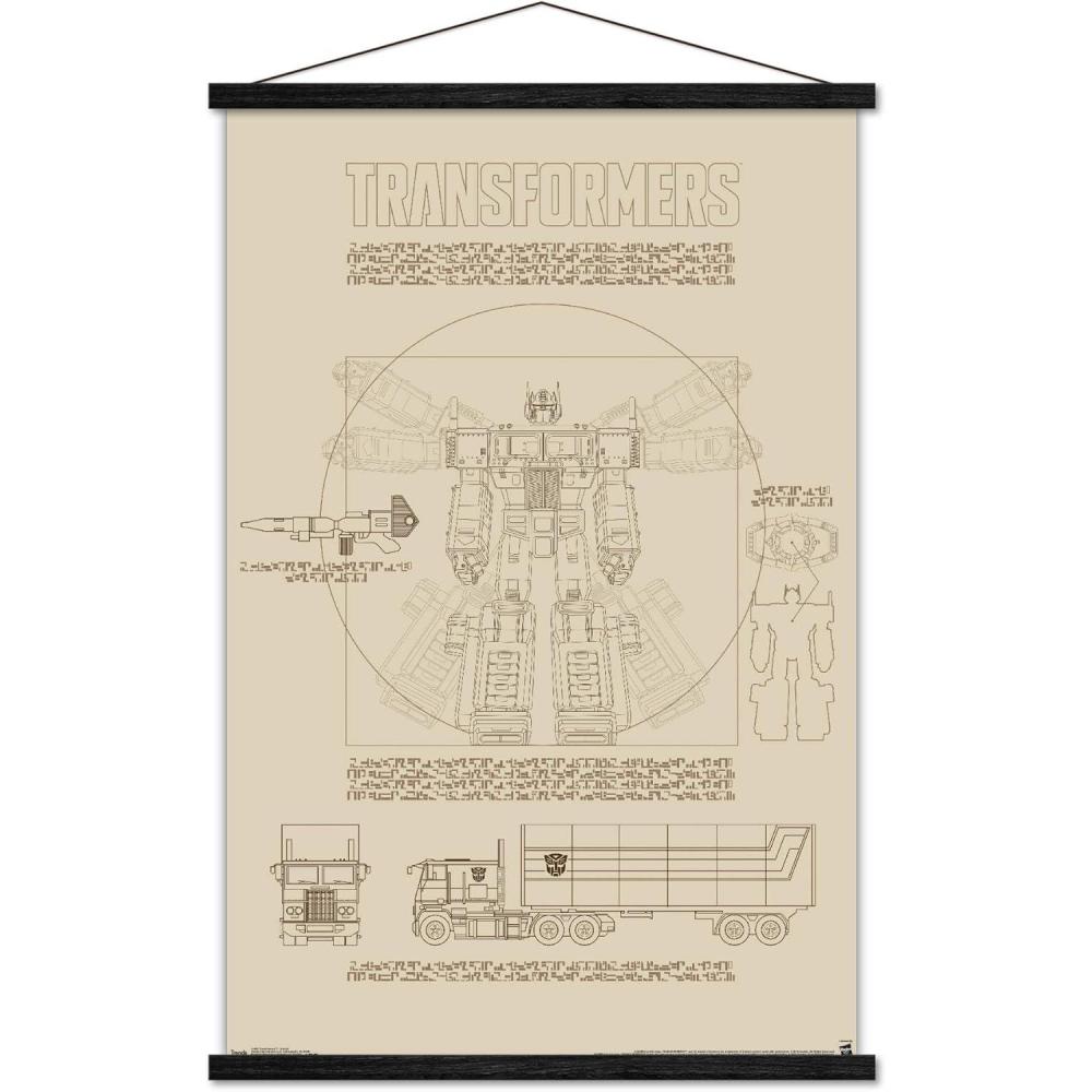 image:imageTrends International Hasbro Transformers Sketch Wall Poster 22375 x 34 Barnwood Framed VersionPremium Print and Black Hanger Bundle