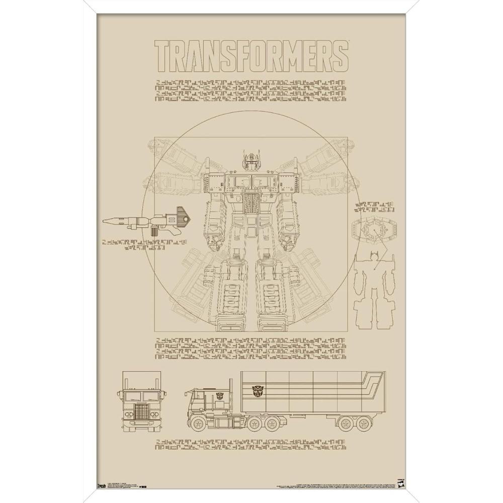 image:imageTrends International Hasbro Transformers Sketch Wall Poster 22375 x 34 Barnwood Framed VersionWhite Framed Version
