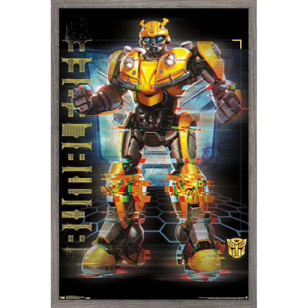 image:imageTrends International Hasbro Transformers Bumblebee Glitch Wall Poster 14725 x 22375 Barnwood Framed VersionBarnwood Framed Version