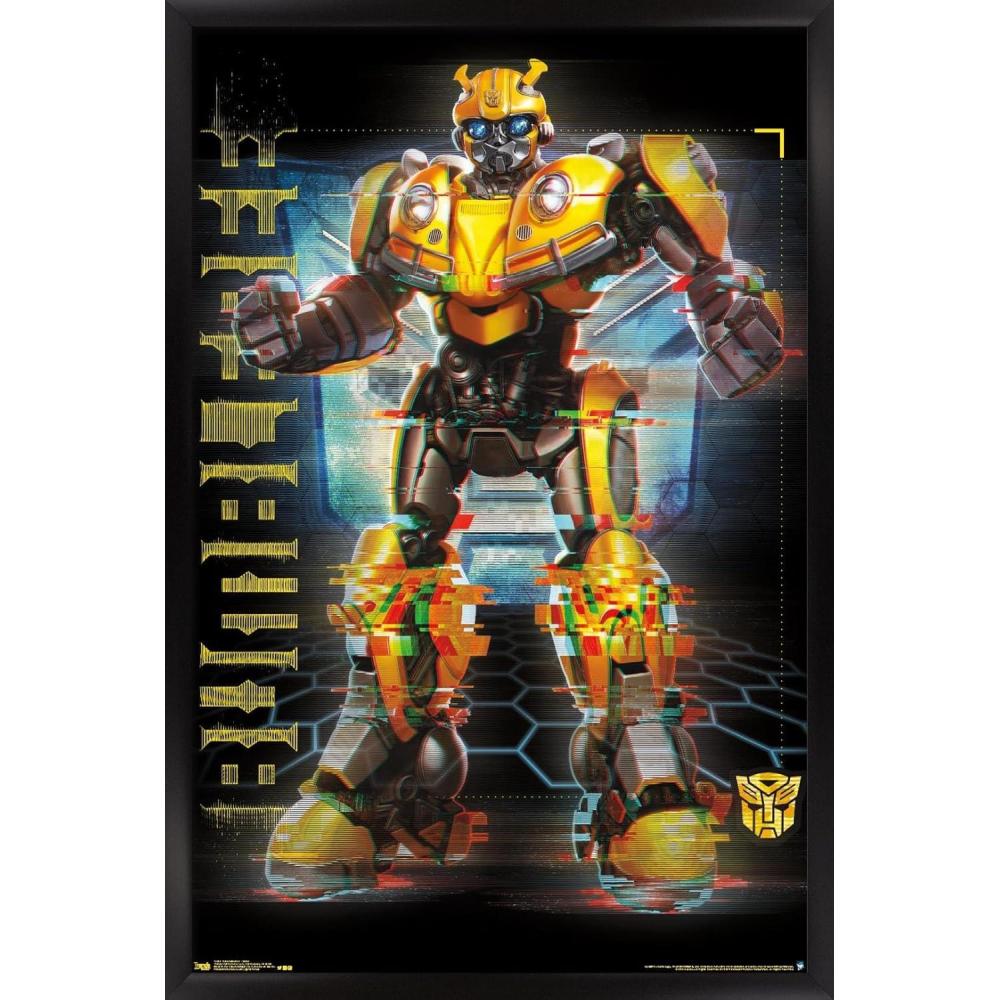 image:imageTrends International Hasbro Transformers Bumblebee Glitch Wall Poster 14725 x 22375 Barnwood Framed VersionBlack Framed Version
