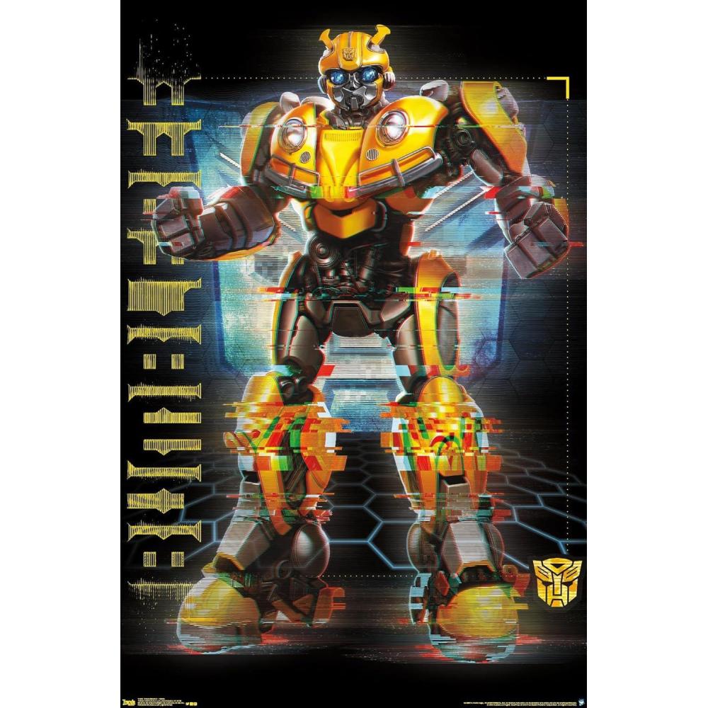 image:imageTrends International Hasbro Transformers Bumblebee Glitch Wall Poster 14725 x 22375 Barnwood Framed VersionPremium Unframed Version