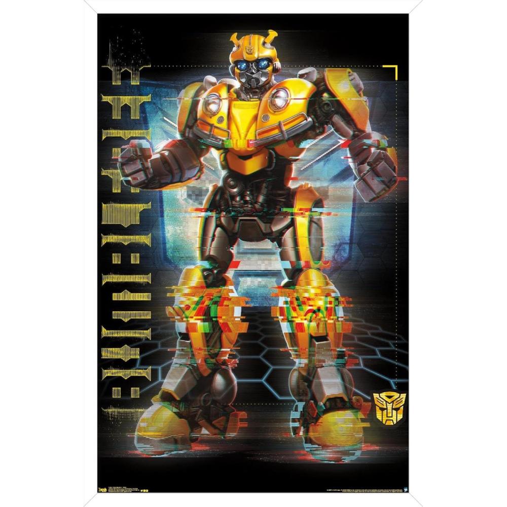 image:imageTrends International Hasbro Transformers Bumblebee Glitch Wall Poster 14725 x 22375 Barnwood Framed VersionWhite Framed Version