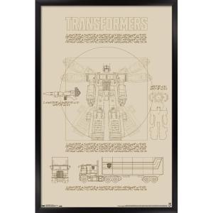 Trends International Hasbro Transformers – Sketch Wall Poster, 22.375″ x 34″, Barnwood Framed Version(Black Framed Version)