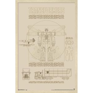 Trends International Hasbro Transformers – Sketch Wall Poster, 22.375″ x 34″, Barnwood Framed Version(Blonde Framed Version)