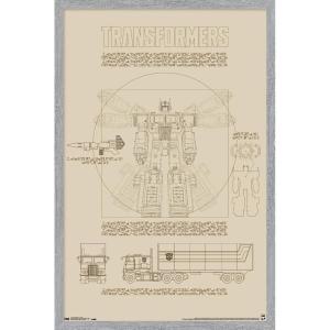 Trends International Hasbro Transformers – Sketch Wall Poster, 22.375″ x 34″, Barnwood Framed Version(Gray Framed Version)