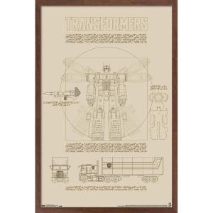 Trends International Hasbro Transformers – Sketch Wall Poster, 22.375″ x 34″, Barnwood Framed Version(Mahogany Framed Version)
