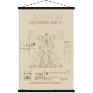 Trends International Hasbro Transformers – Sketch Wall Poster, 22.375″ x 34″, Barnwood Framed Version(Premium Print and Black Hanger Bundle)
