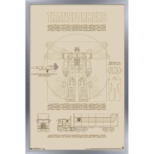 Trends International Hasbro Transformers – Sketch Wall Poster, 22.375″ x 34″, Barnwood Framed Version(Silver Framed Version)