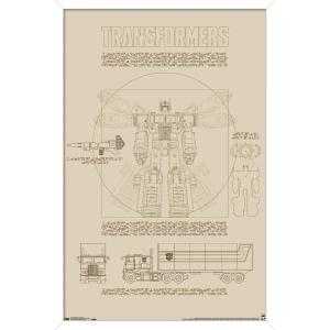 Trends International Hasbro Transformers – Sketch Wall Poster, 22.375″ x 34″, Barnwood Framed Version(White Framed Version)