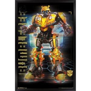 Trends International Hasbro Transformers: Bumblebee – Glitch Wall Poster, 14.725″ x 22.375″, Barnwood Framed Version(Black Framed Version)