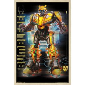 Trends International Hasbro Transformers: Bumblebee – Glitch Wall Poster, 14.725″ x 22.375″, Barnwood Framed Version(Blonde Framed Version)