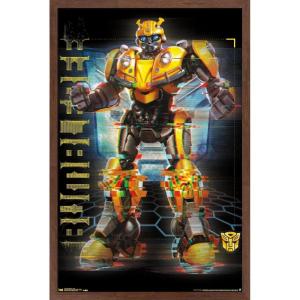 Trends International Hasbro Transformers: Bumblebee – Glitch Wall Poster, 14.725″ x 22.375″, Barnwood Framed Version(Mahogany Framed Version)