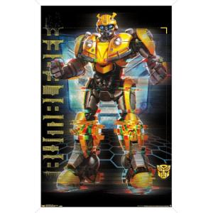 Trends International Hasbro Transformers: Bumblebee – Glitch Wall Poster, 14.725″ x 22.375″, Barnwood Framed Version(White Framed Version)