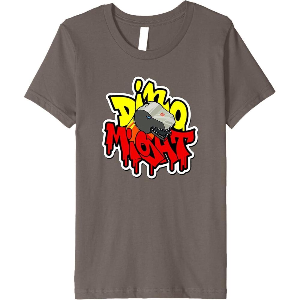 image:imageKids Transformers Dino Might Grimlock Dripping Graffiti Logo Premium TShirt