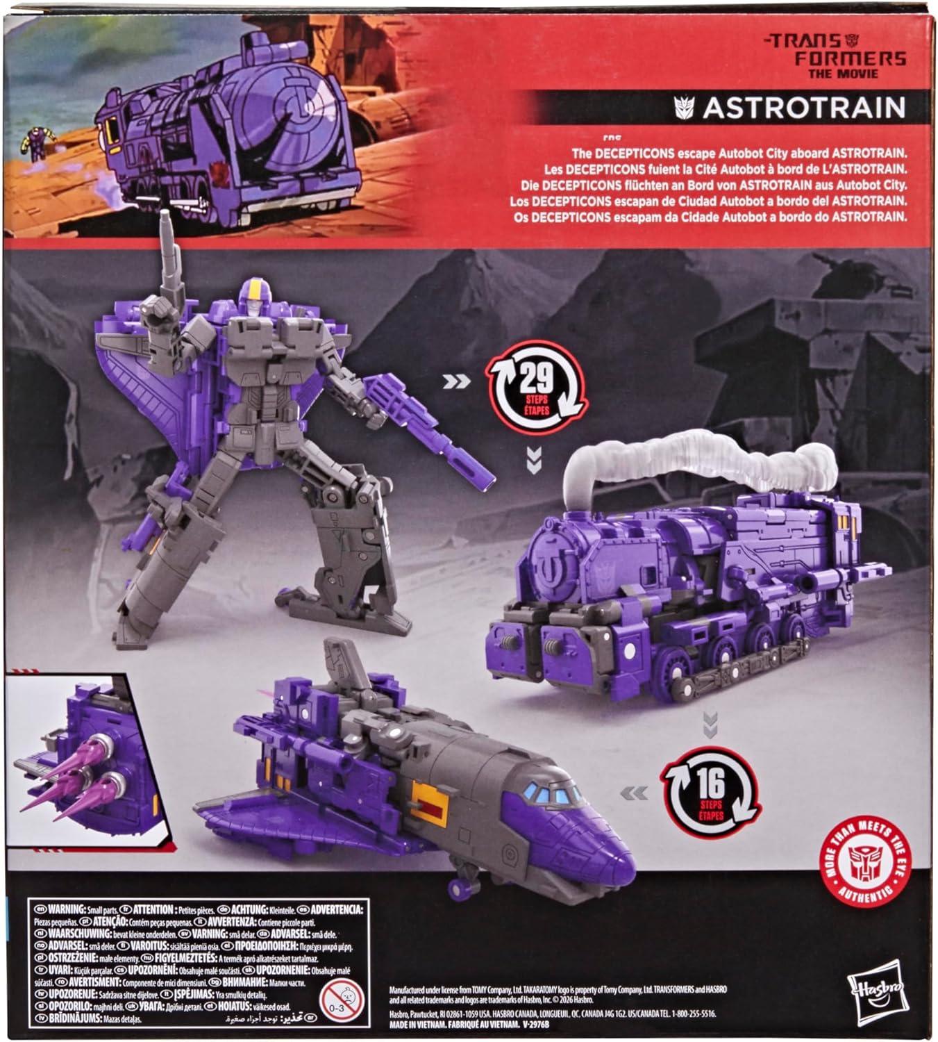 image:imageTransformers Studio Series The The Movie Astrotrain Leader Class 675Inch Converting Action Figure Robot Toys for Ages 8